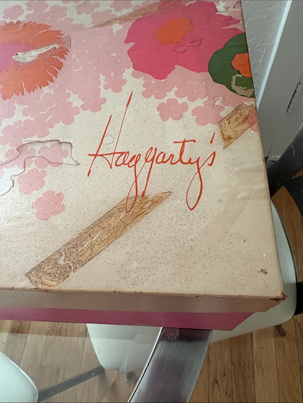 Haeggarty's Floral Keepsake Box in Pink & Cream